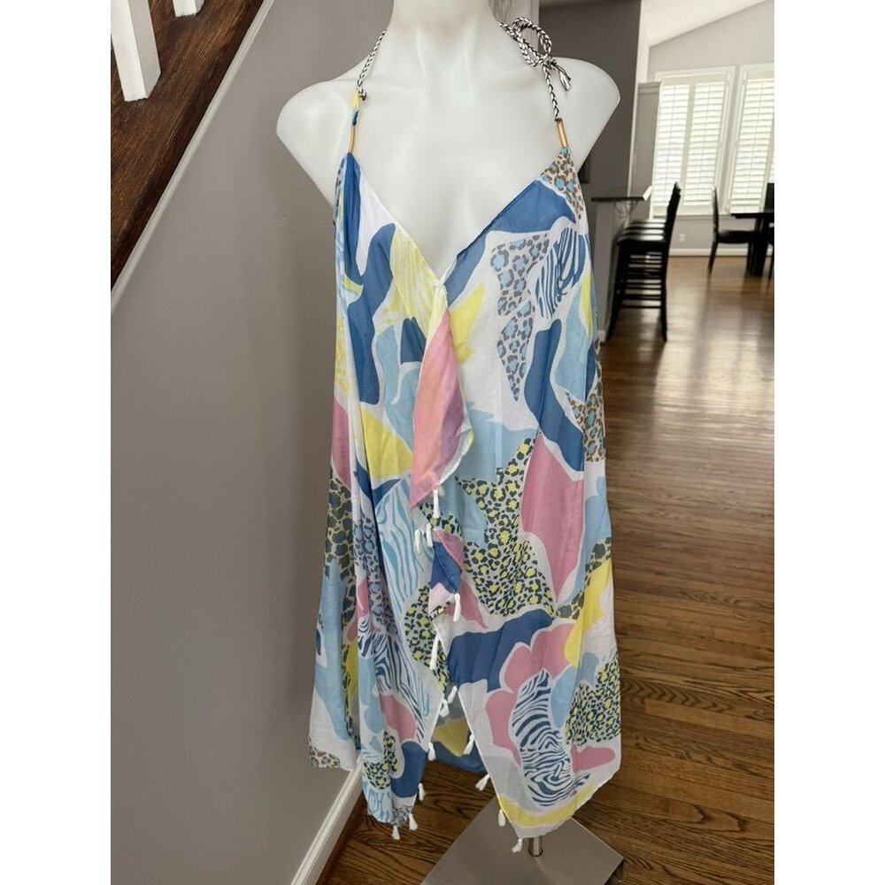 Pool to Party Print by Subtle Luxury Coverup Dress Halter One Size
